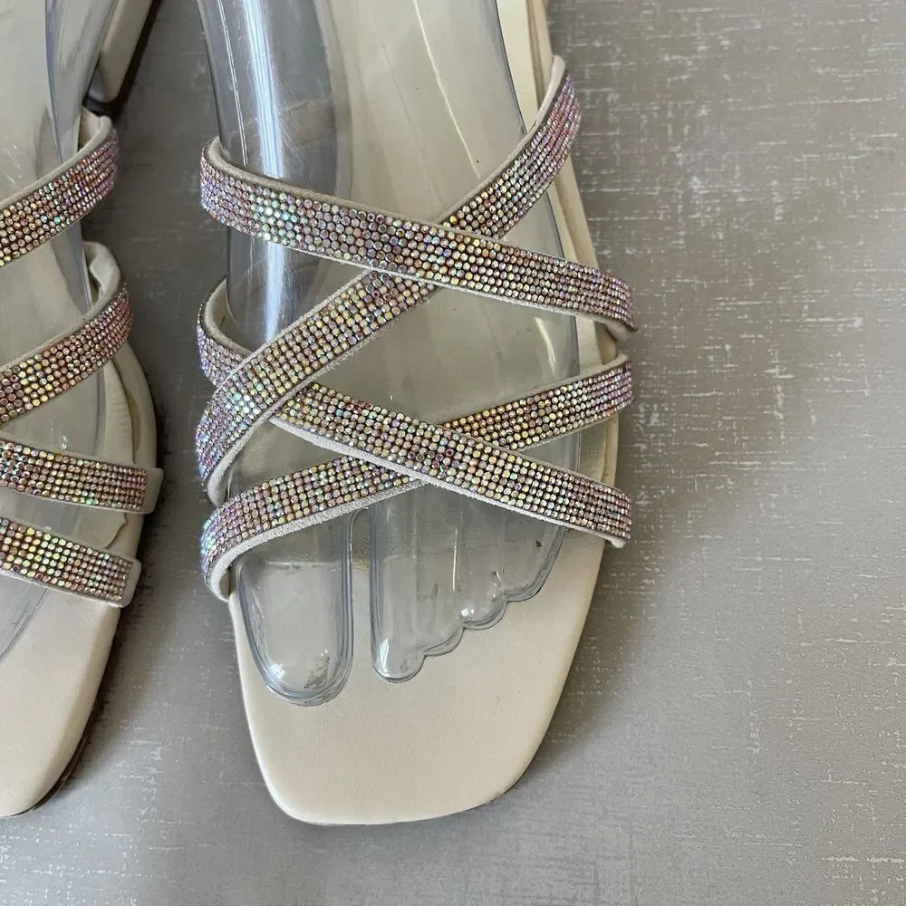 Naturalizer Rhynestones Strappy Sandal 8 M Sparkle‎ Party Cocktail Prom Shoes
